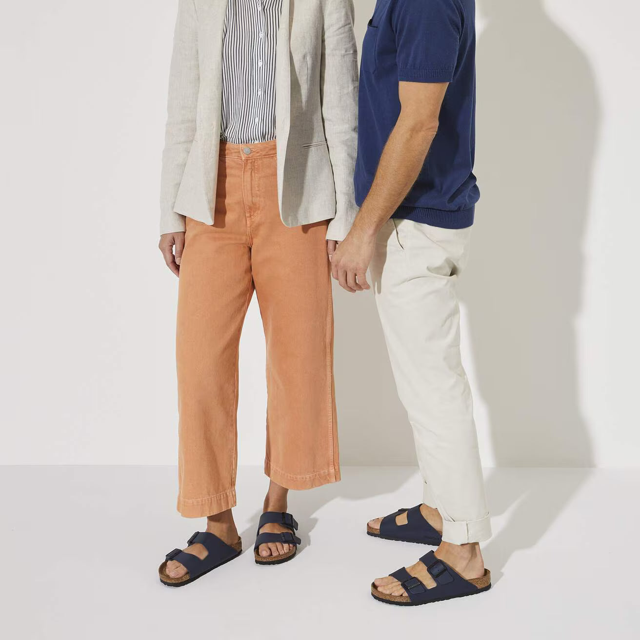 Birkenstock Arizona Birko-Flor Sandals Navy Blue Narrow Fit