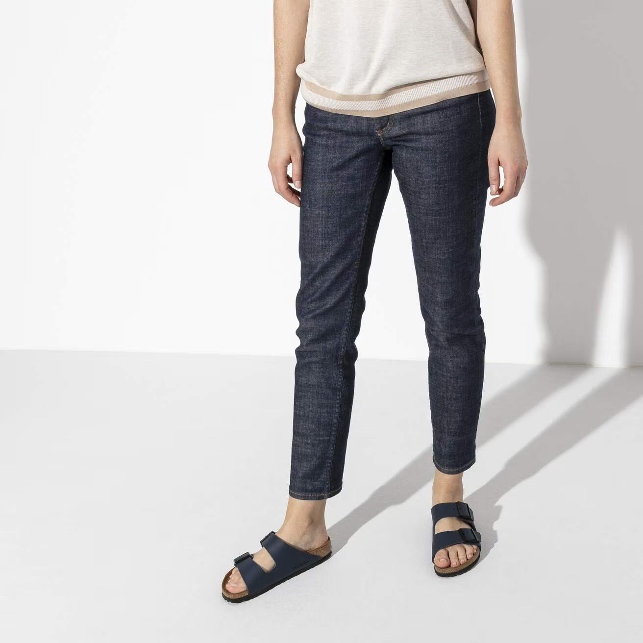 Birkenstock Arizona Birko-Flor Sandals Navy Blue Narrow Fit