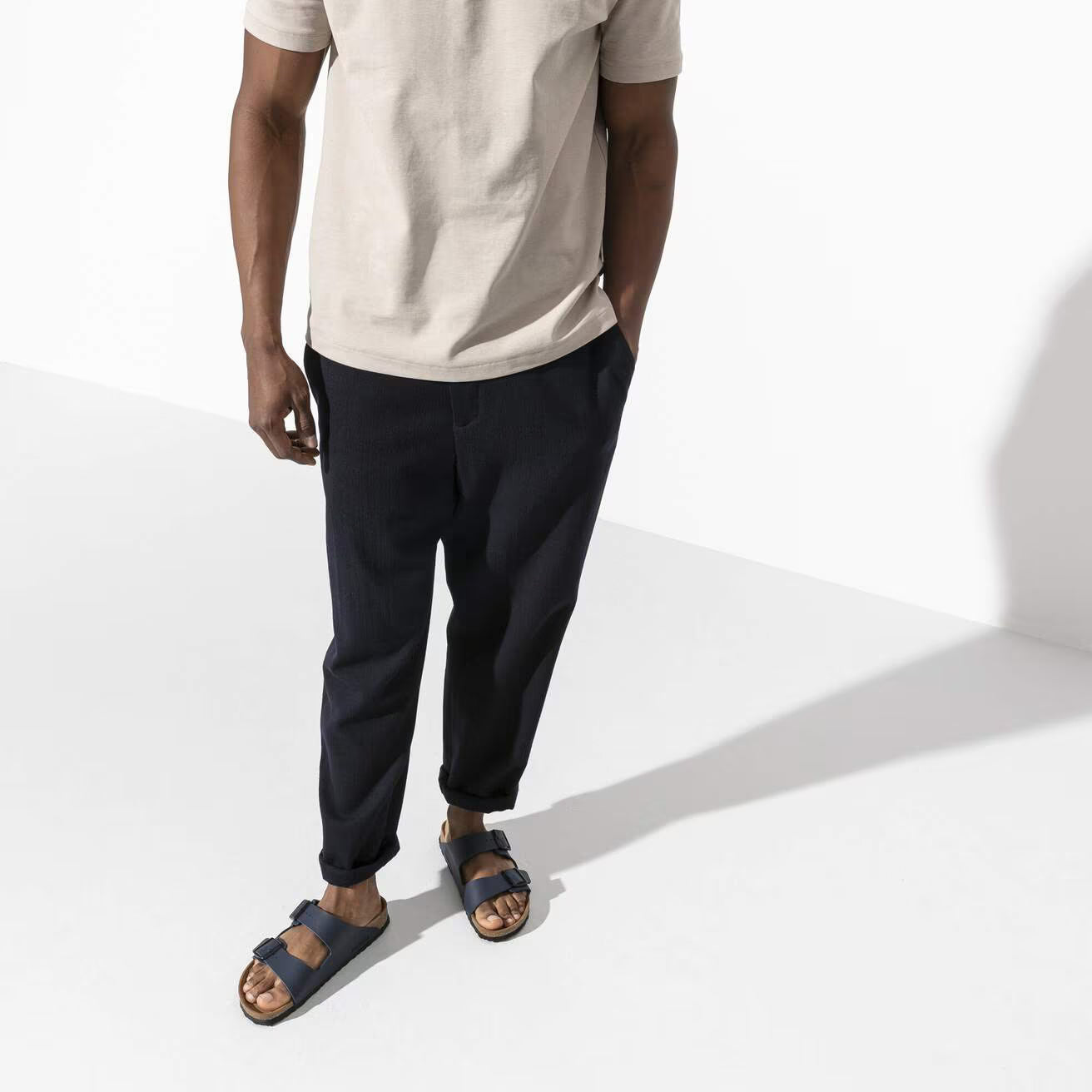 Birkenstock Arizona Birko-Flor Sandals Navy Blue Narrow Fit