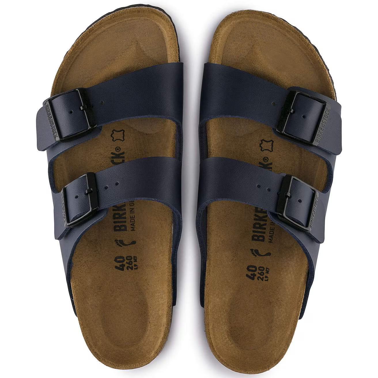 Birkenstock Arizona Birko-Flor Sandals Navy Blue Narrow Fit