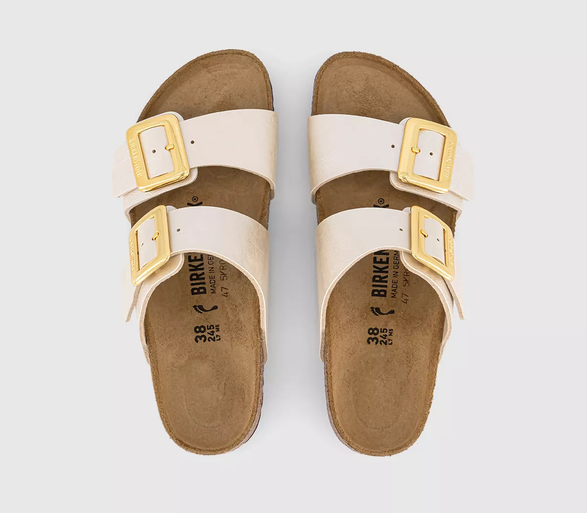 Birkenstock Sydney Cushion Buckle Sandals White Narrow Fit