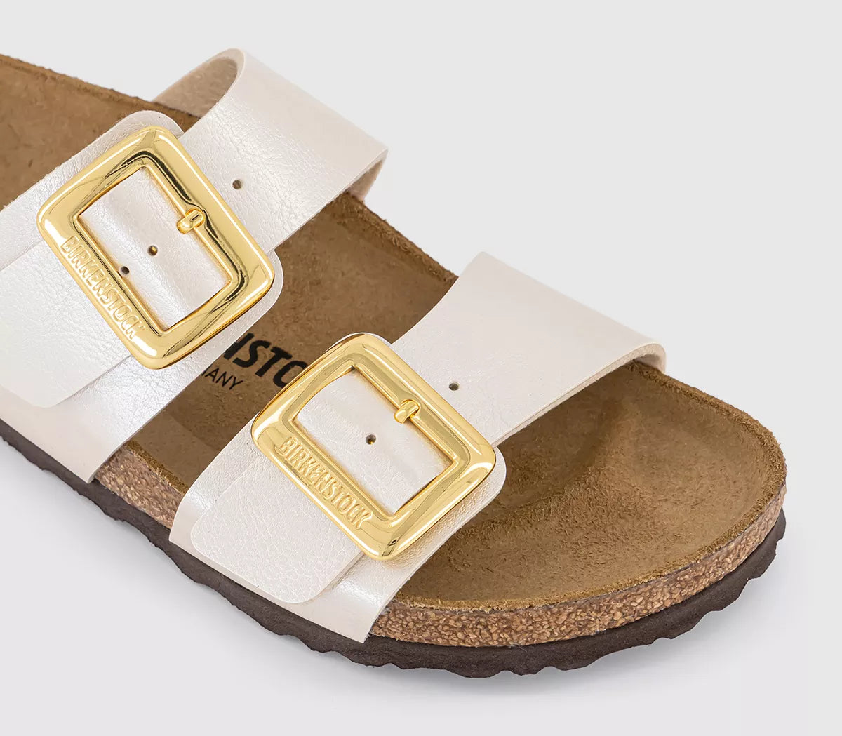 Birkenstock Sydney Cushion Buckle Sandals White Narrow Fit