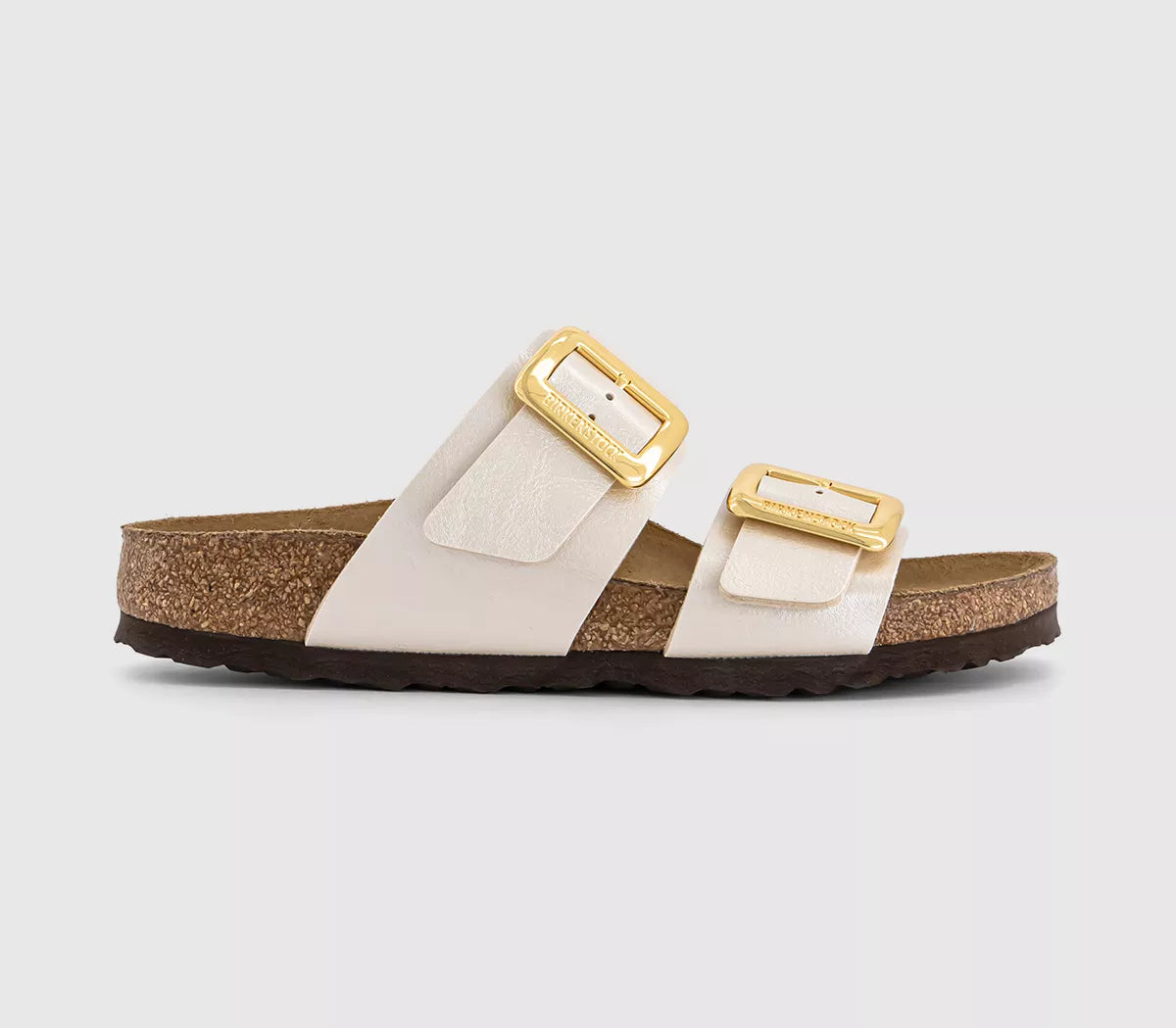 Birkenstock Sydney Cushion Buckle Sandals White Narrow Fit