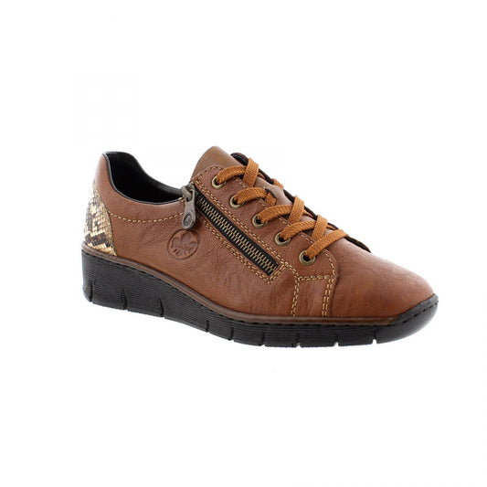 Womens Rieker Leather Trainer-style Shoes Brown