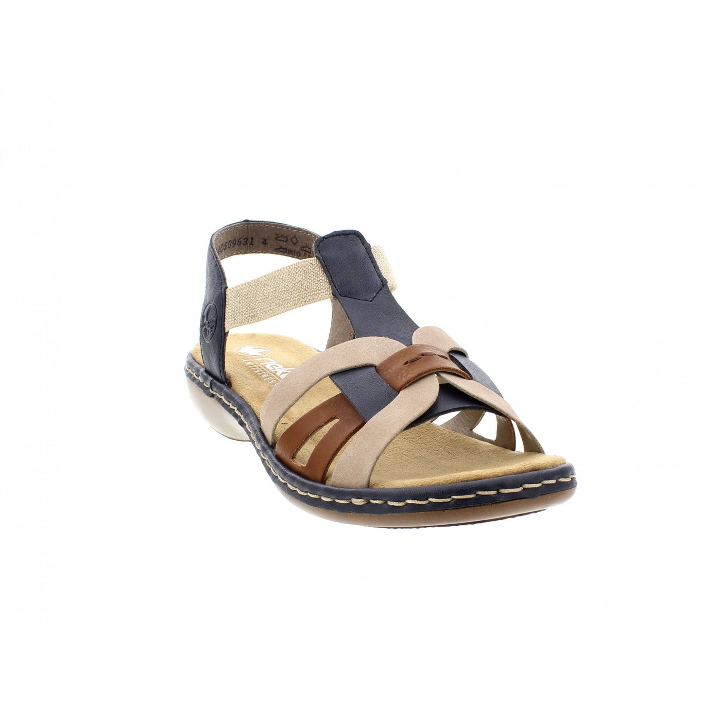 Womens Rieker Elasticated Sandals Blue Combination