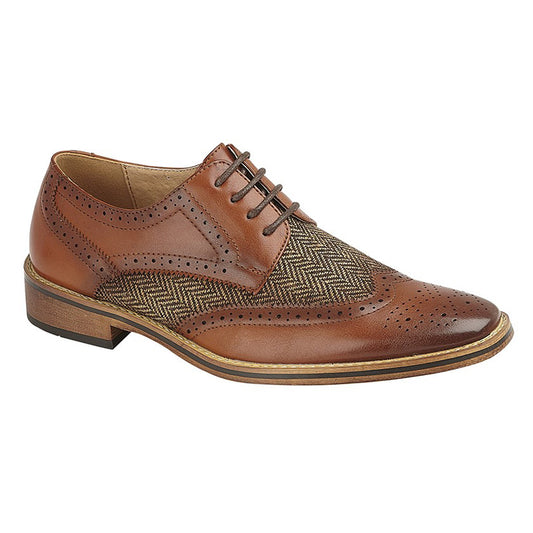 Boys Goor Brogue Gibson Shoe Tan