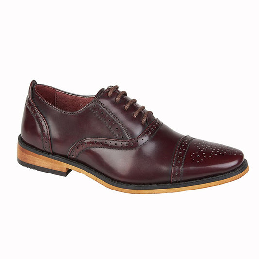 Boys Goor Burnished Smart Shoes Oxblood Red