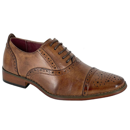 Boys Goor Burnished Smart Shoes Brown