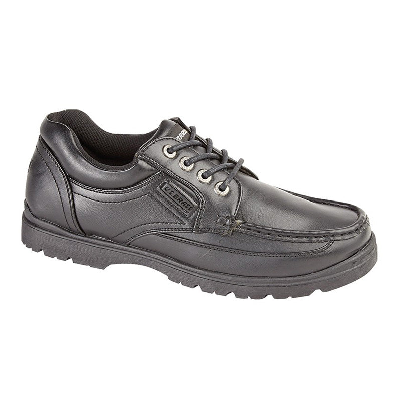 Boys US Brass School Boat Shoe Black