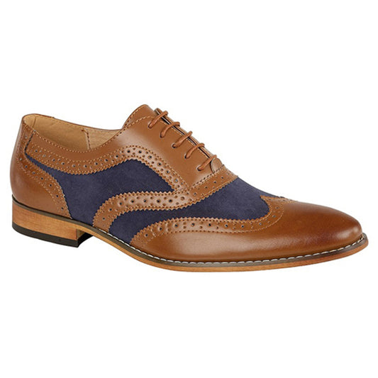 Boys Goor Lace Up Brogues Tan Navy