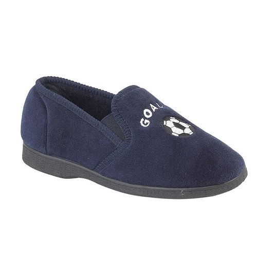 Boys Sleepers MIDFIELD Football Slipper Navy