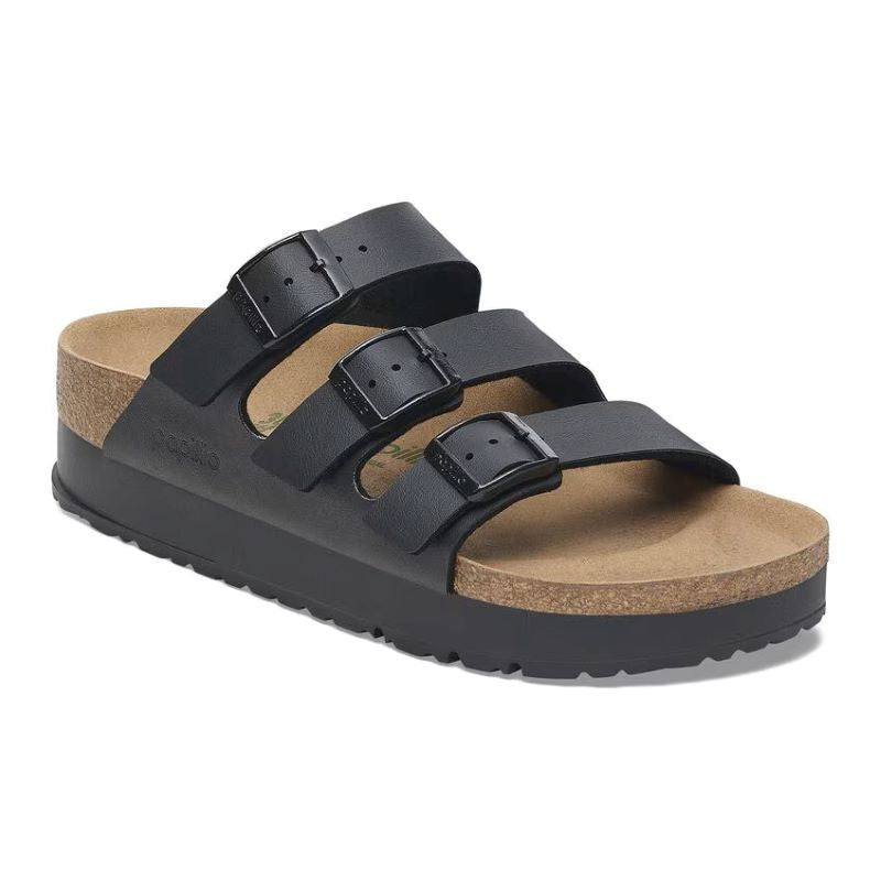 Birkenstock Care Essentials Birko-Flor 3-Strap Sandals Black Narrow Width brookfield comfort