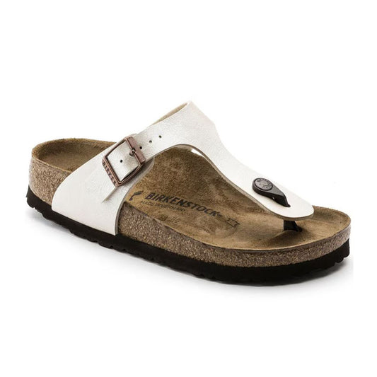Birkenstock Gizeh Birko-Flor Sandals Graceful Pearl White Regular Fit brookfield comfort