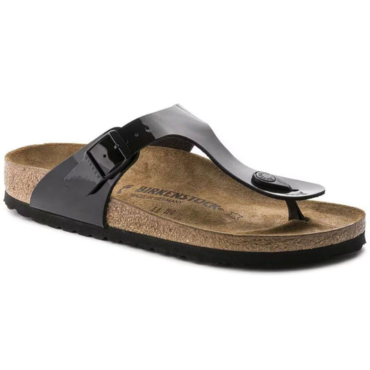 Birkenstock Gizeh Patent Sandals Black Narrow Fit