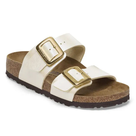 Birkenstock Sydney Cushion Buckle Sandals Graceful Pearl White Regular Fit