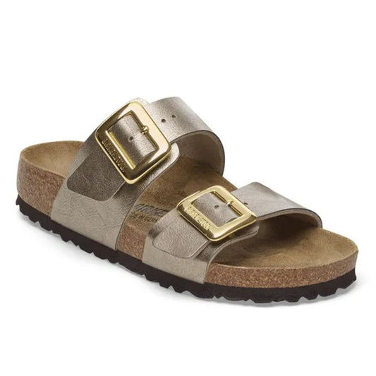 Birkenstock Sydney Cushion Buckle Sandals Graceful Taupe Narrow Fit