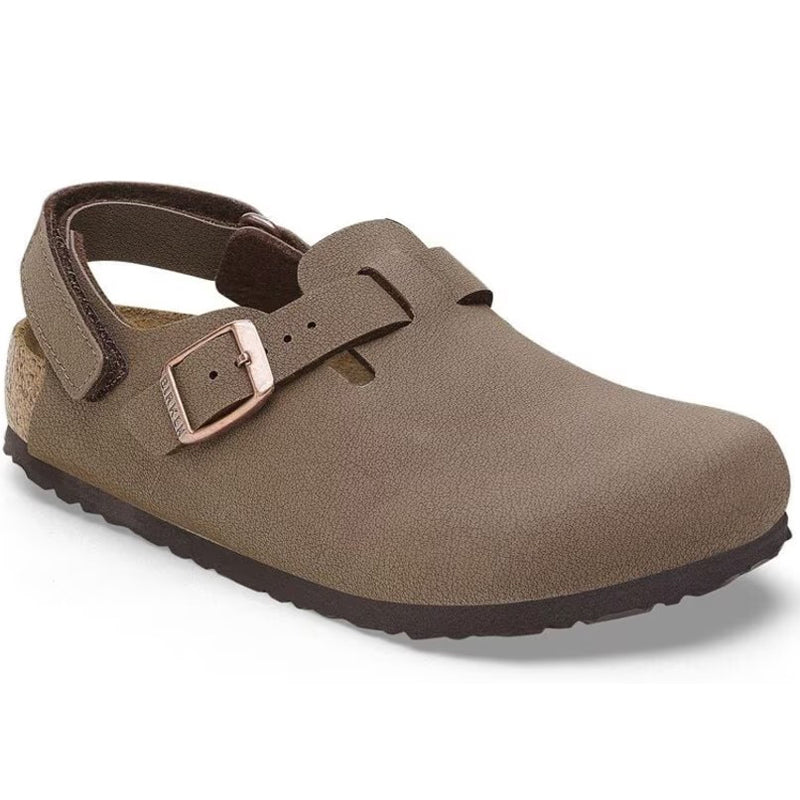 Birkenstock Tokio AS Kids Birko-Flor Nubuck Clogs Mocca Brown Narrow