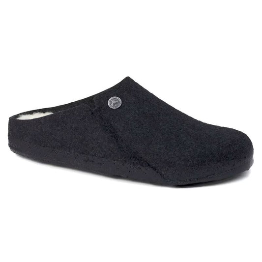 Birkenstock Zermatt Shearling Felt Slippers Dark Anthracite Grey Regular Fit