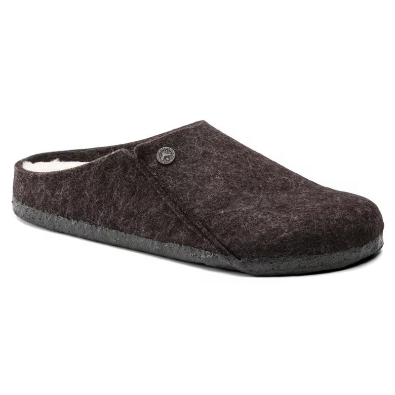 Birkenstock Zermatt Shearling Felt Slippers Mocha Brown Narrow Fit