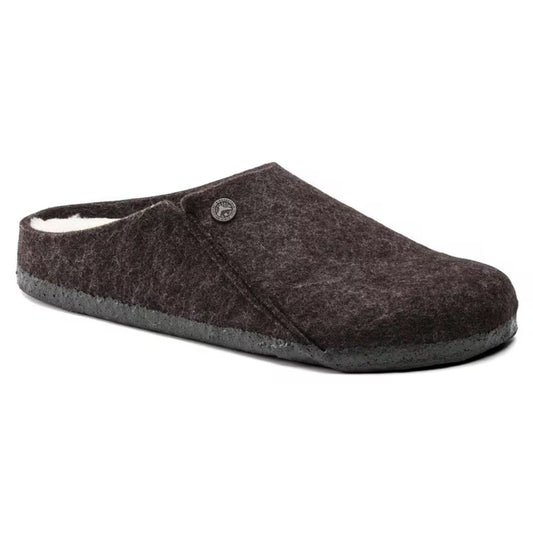 Birkenstock Zermatt Shearling Felt Slippers Mocha Brown Narrow Fit