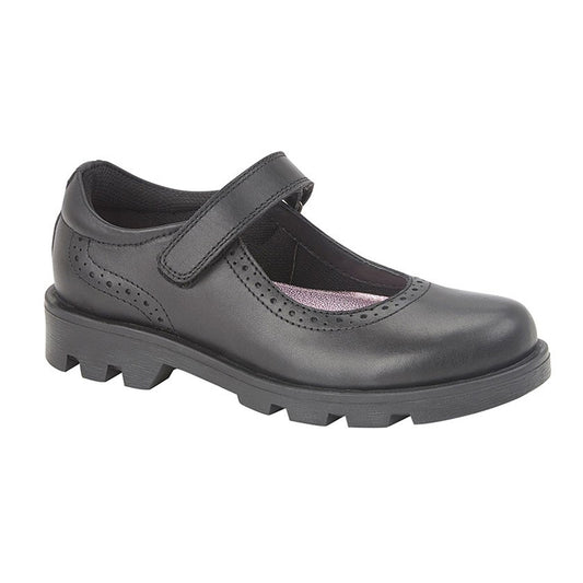 Girls Roamers Touch fastening Bar Shoe Black