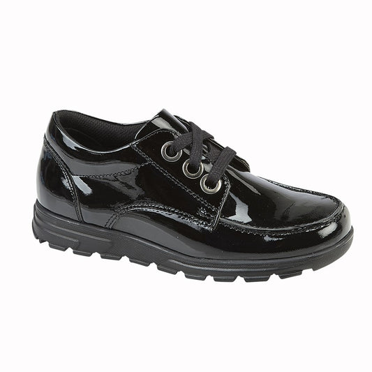 Girls Roamers School Shoes Black Patent