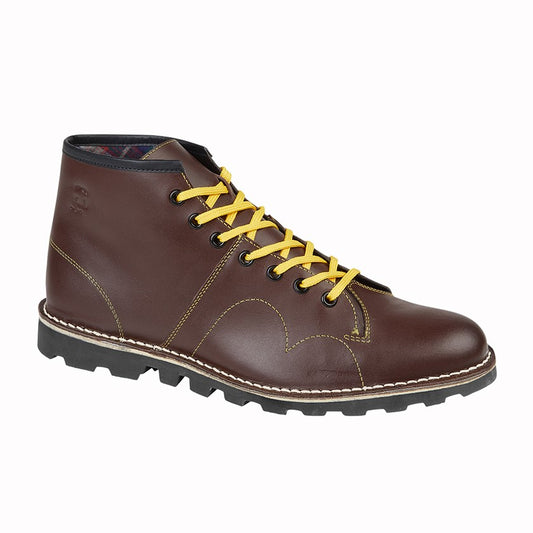 Grafters Monkey Boots Leather Heritage Retro Wine