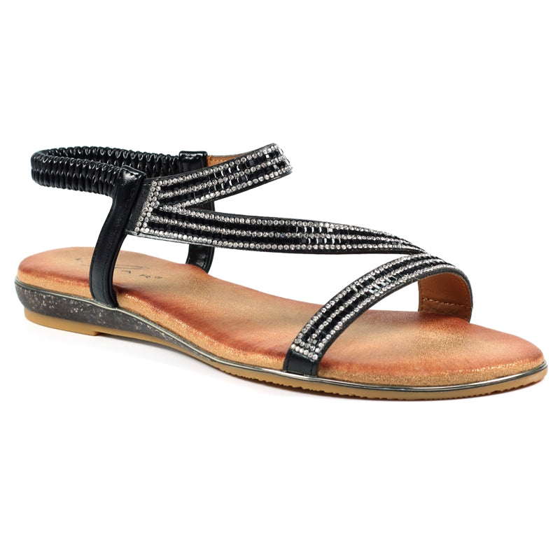 Womens Lunar Blaise Open Toe Strap Sandals Black