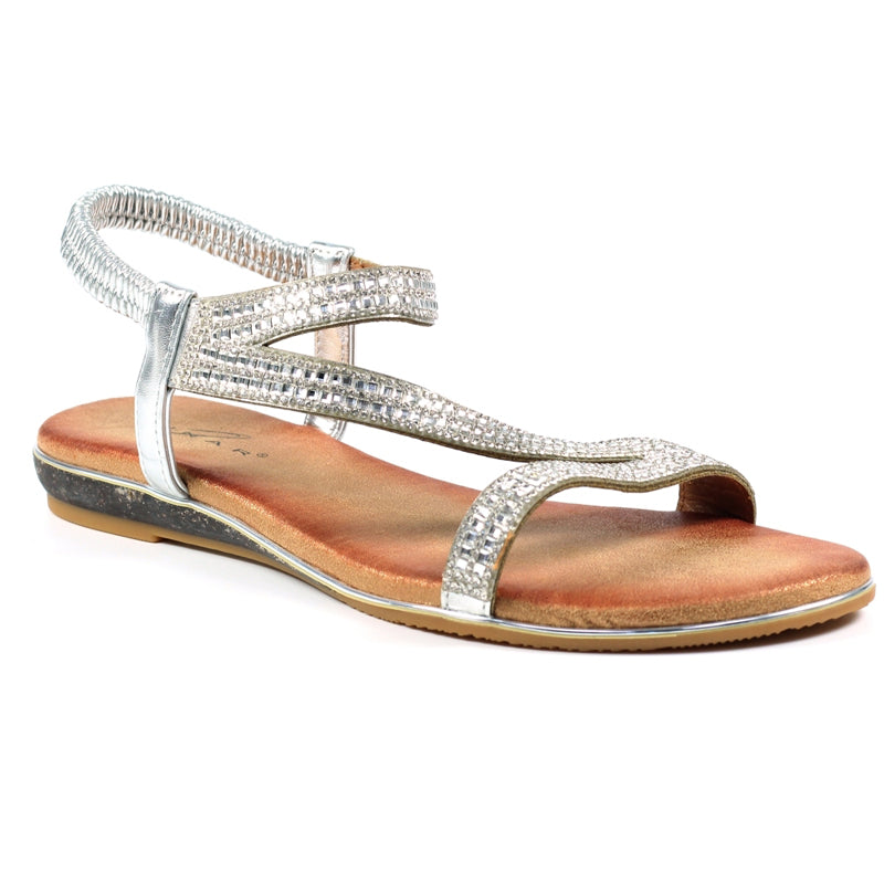 Womens Lunar Blaise Open Toe Strap Sandals Silver