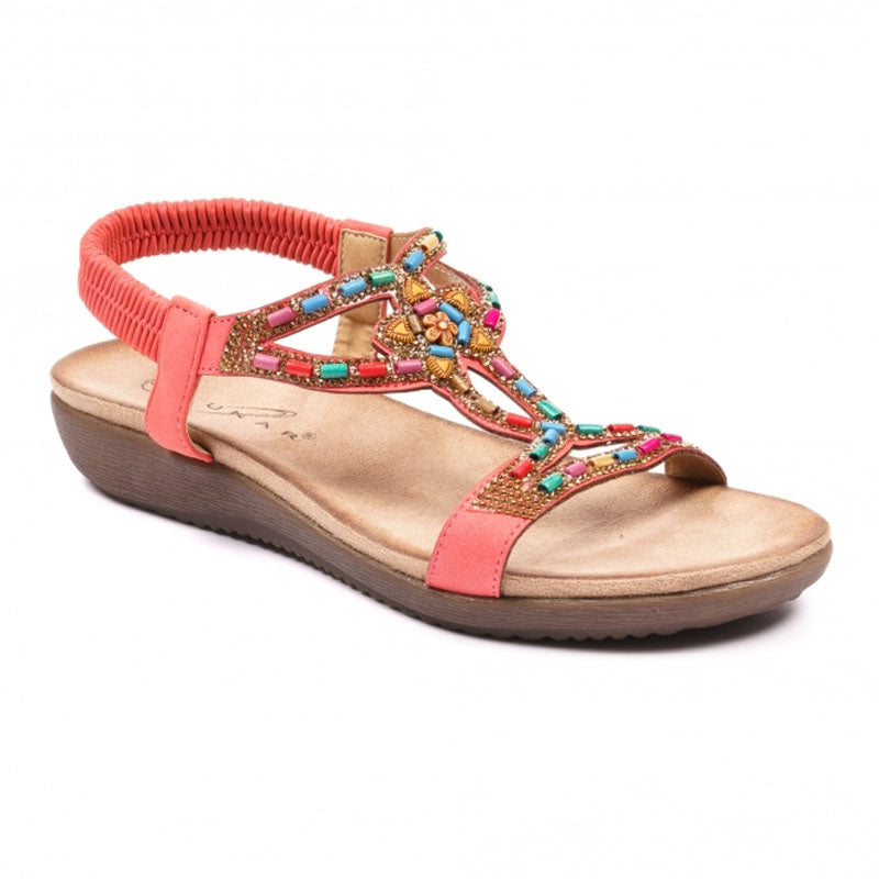 Womens Lunar Mariella Open Toe Sandals Orange