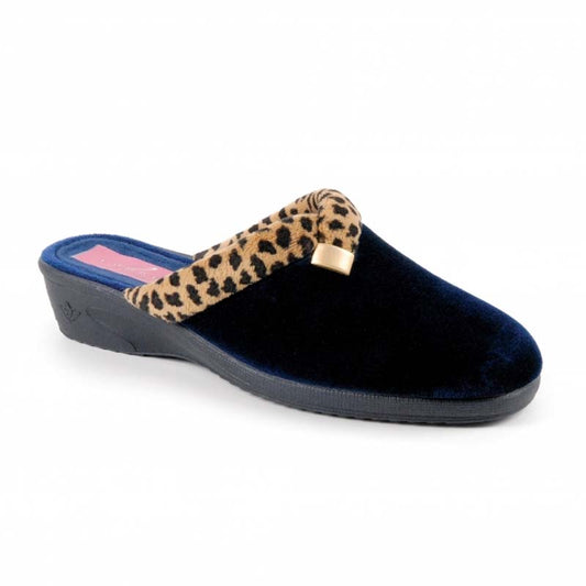 Womens Lunar Michelle Mule Wedge Slippers Blue