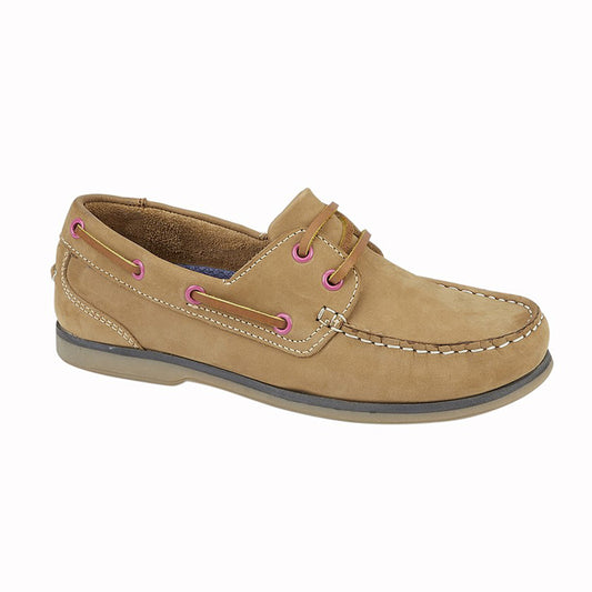 Womens Rdek Moccasin Boat Nubuck Leather Shoes Honey