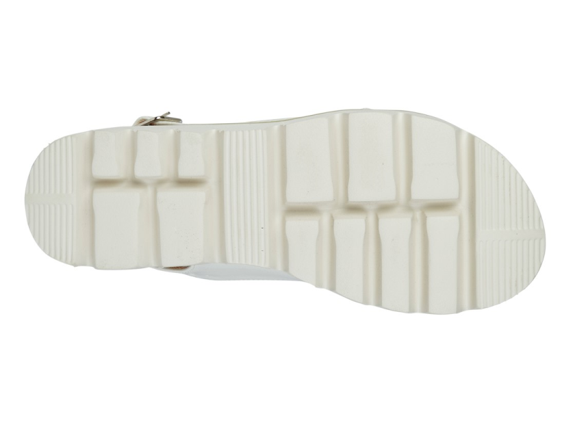 Womens Cipriata Patent Reptile Detail Platform Sandals White