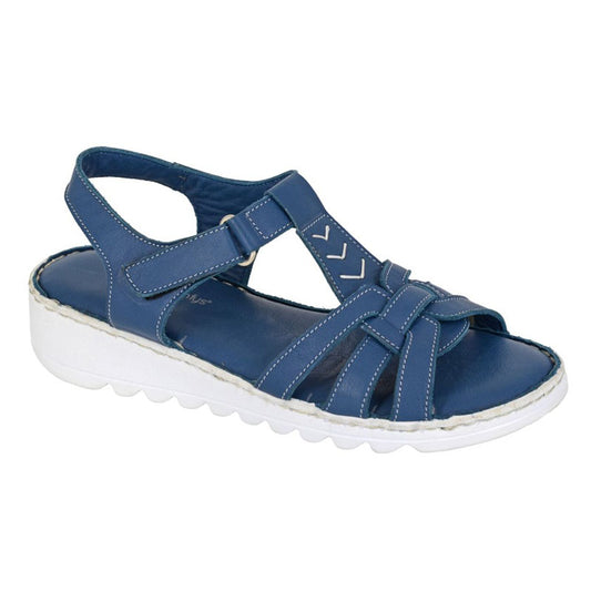 Womens Mod Comfys Softie Leather Platform Sandals Blue