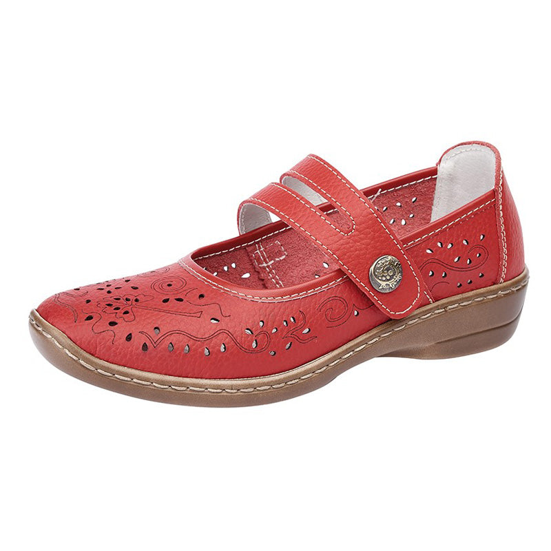 Womens Boulevard Perforated Bar Casual Red