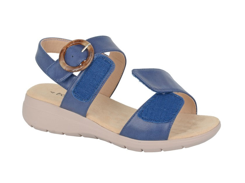 Womens Boulevard Touch Fastening Buckle Sandals Navy