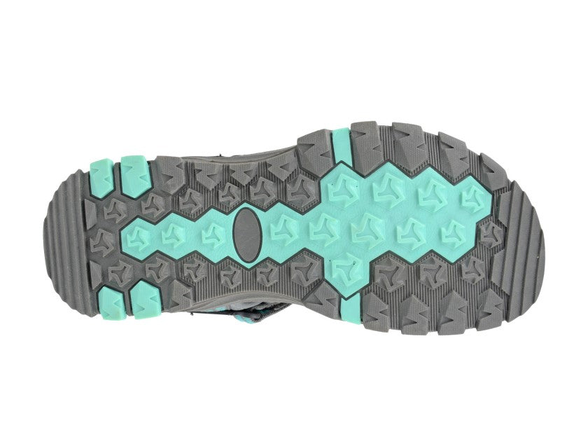Womens PDQ Active Walking Sandals Velcro Mint and Grey
