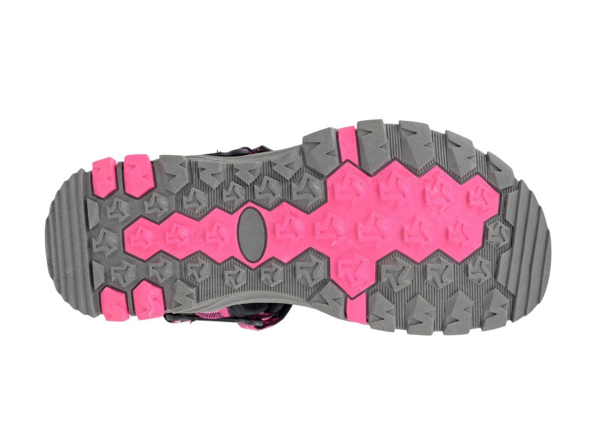 Womens PDQ Active Walking Sandals Velcro Fuchsia and Black