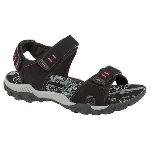 Womens PDQ Active Sport Walking Sandals Hiking Velcro Touch Fastening Black