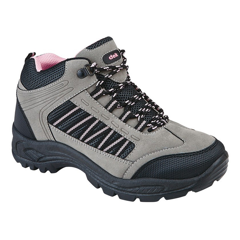 Womens Dek Hiking Walk Trek Trail Boots Grey Pink