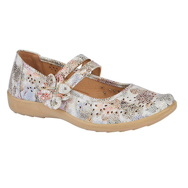 Womens Boulevard Flower Bar Shoe Grey