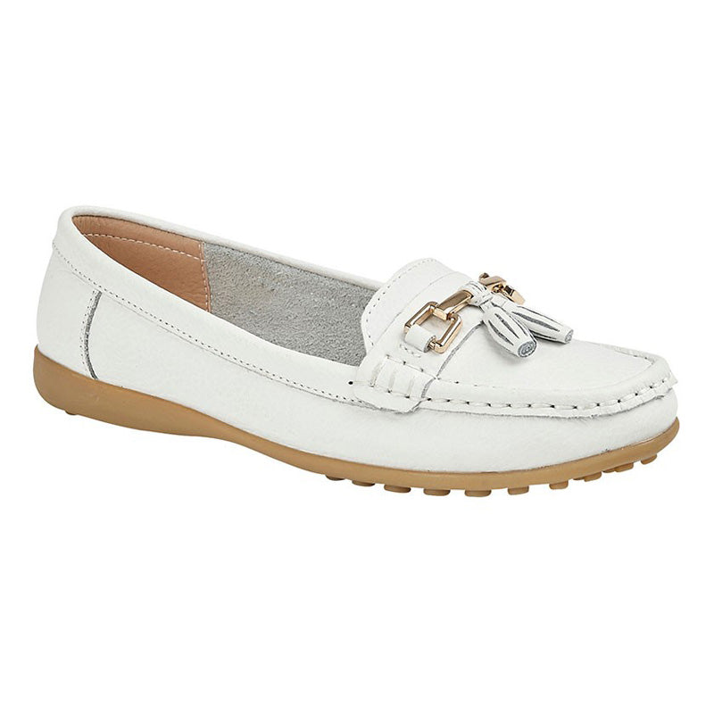 Womens Boulevard Tassle Loafers Shoes White