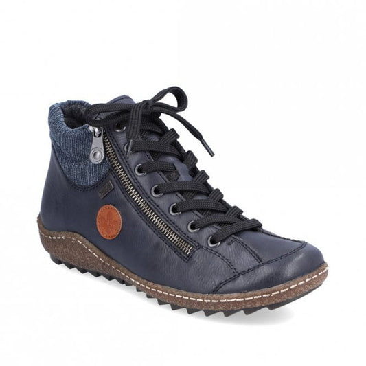 Womens Rieker Fleece Lining Zip Boots Navy