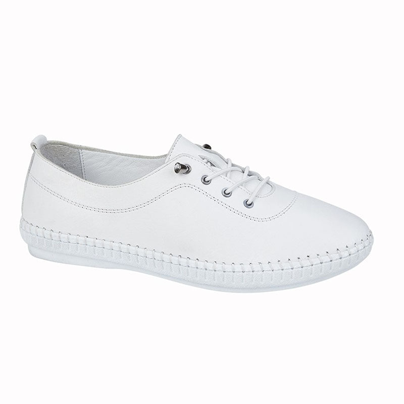 Womens Mod Comfys Softie Leather Shoes White