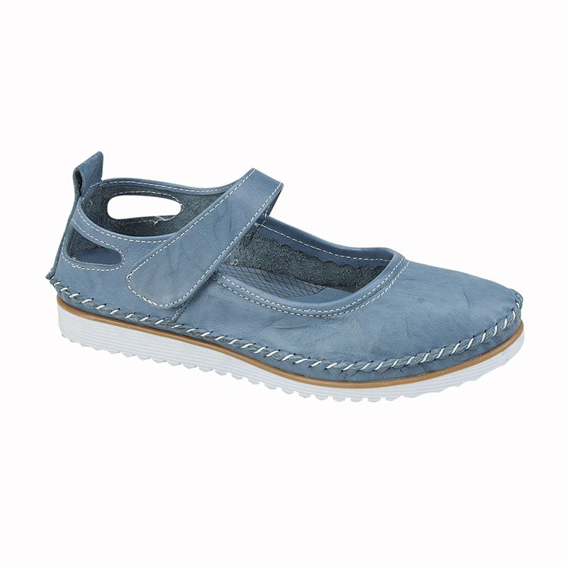 Womens Mod Comfys Softie Leather Shoes Blue