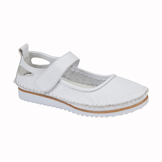 Womens Mod Comfys Softie Leather Shoes White