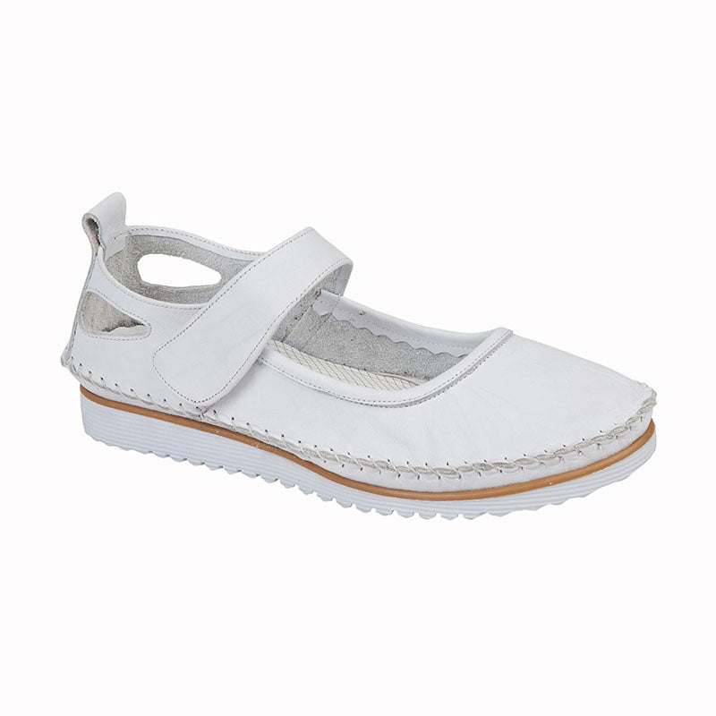 Womens Mod Comfys Softie Leather Shoes White