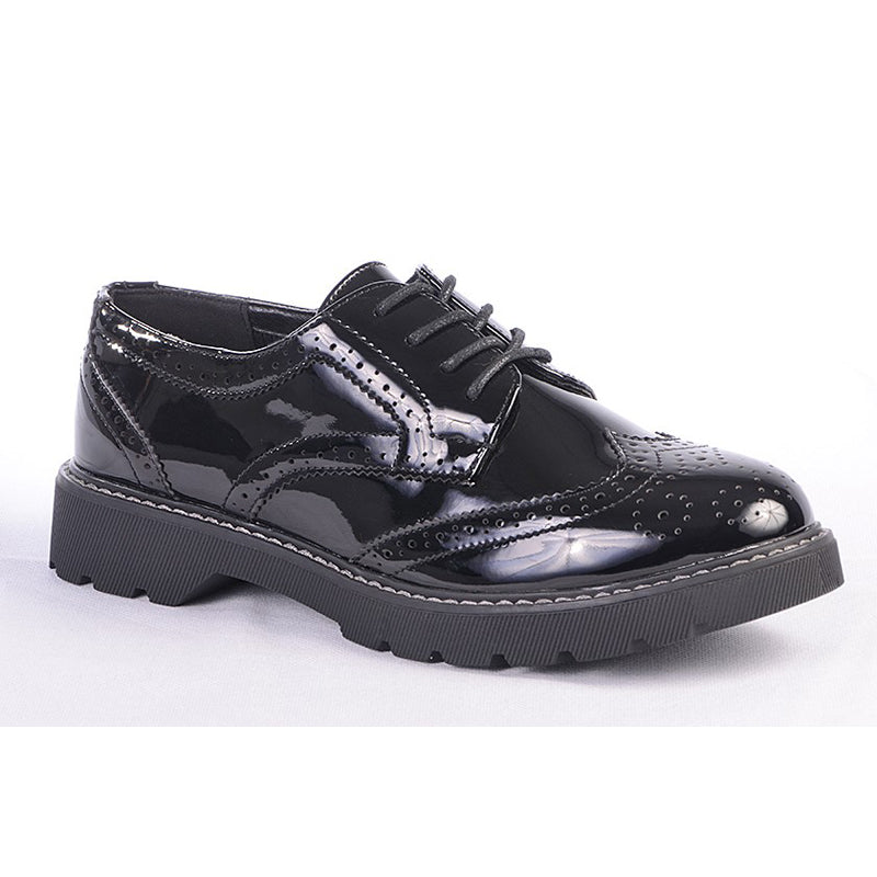 Womens Boulevard Brogue Laces Shoe Black