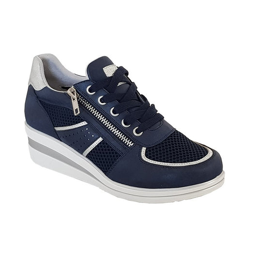 Womens Cipriata Graziosa Wedge Glamour Trainer Navy