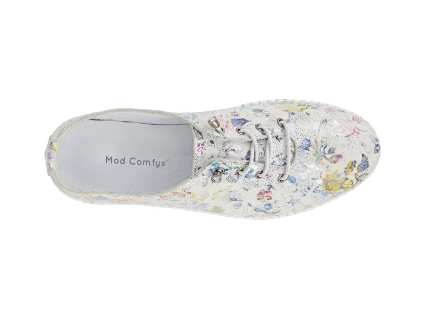 Womens Mod Comfys Multi Print Softie Leather Shoes Grey